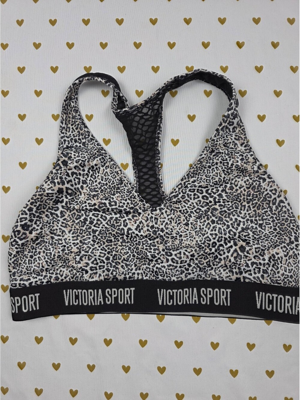 Victorias Secret Pink Cheetah leopard Racerback MEDIUM Bralette Bra Top Tank